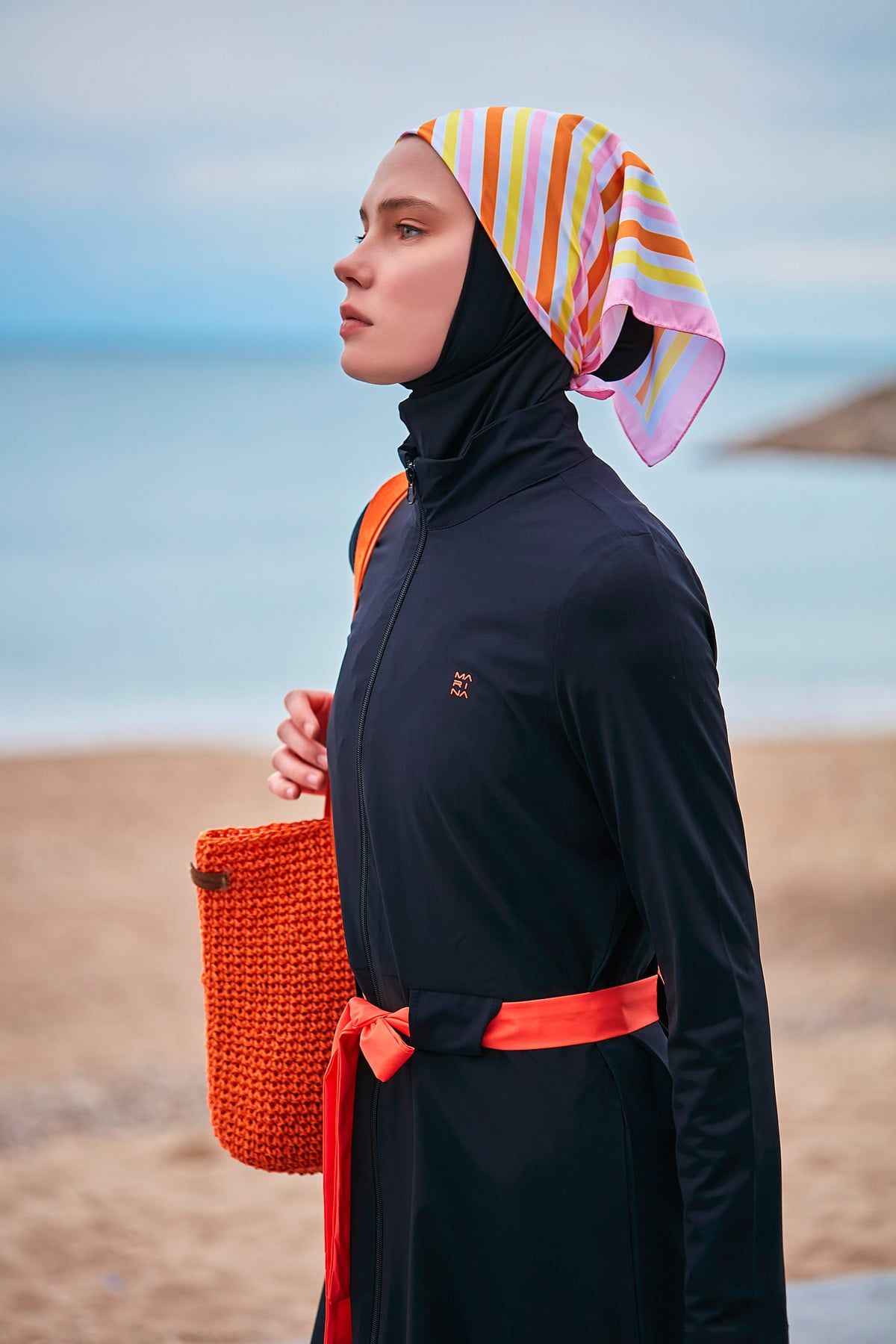 Woven Black Burkini Modest Swimwear M2419 Marina Modest