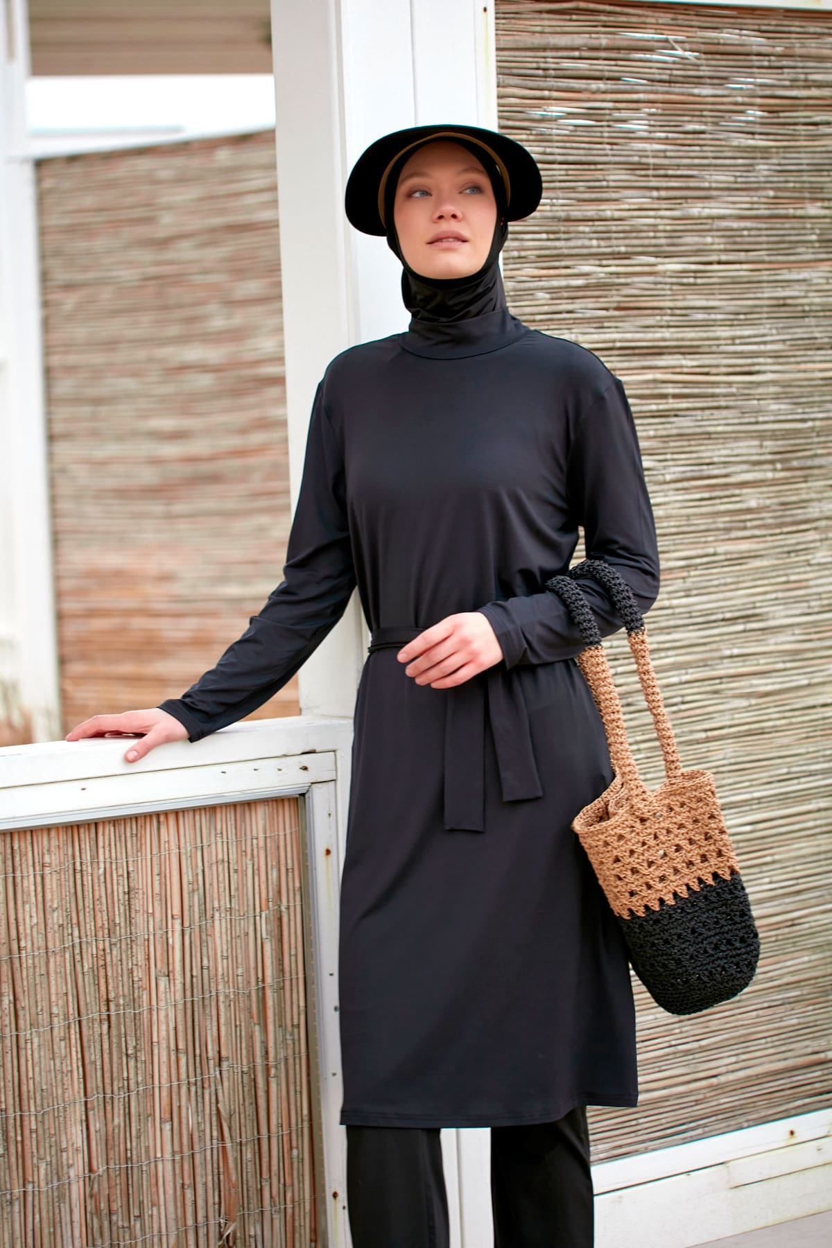 Lycra Black Burkini Modest Swimwear M2461 - By Baano