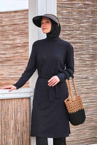 Lycra Black Burkini Modest Swimwear M2461 - By Baano