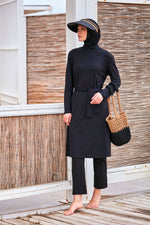 Lycra Black Burkini Modest Swimwear M2461 - By Baano