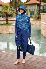 Woven Navy Burkini Modest Swimwear M2427 Marina Modest