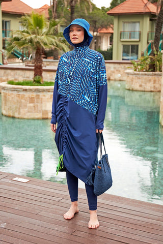 Woven Navy Burkini Modest Swimwear M2427 - By Baano