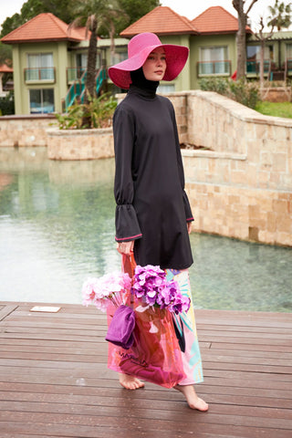 Lycra Black Burkini Modest Swimwear M2480 - By Baano