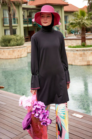 Lycra Black Burkini Modest Swimwear M2480 - By Baano