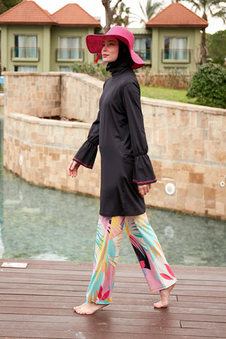 Lycra Black Burkini Modest Swimwear M2480 - By Baano