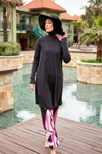 Stretchy Black Full-Coverage Modest Swimsuit M2479 Marina Modest