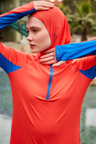 Lycra Orange Burkini Modest Swimwear M2472 - By Baano