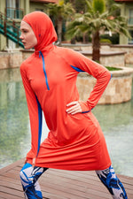 Lycra Orange Burkini Modest Swimwear M2472 - By Baano