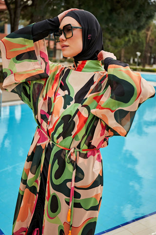 Woven Black Burkini Modest Swimwear M2423 - By Baano