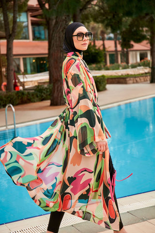 Woven Black Burkini Modest Swimwear M2423 - By Baano