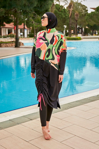 Woven Black Burkini Modest Swimwear M2423 - By Baano