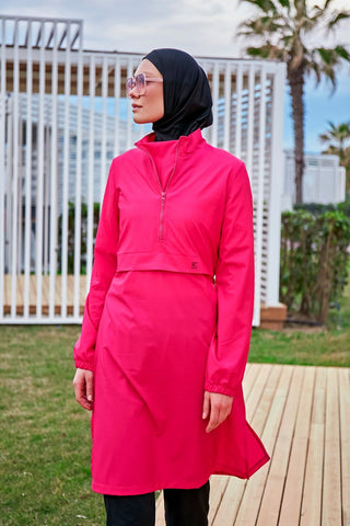 Woven Pink Burkini Modest Swimwear M2408 - By Baano