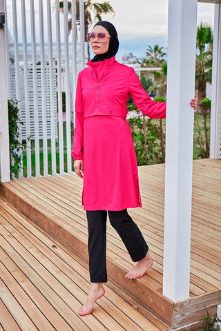 Woven Pink Burkini Modest Swimwear M2408 - By Baano