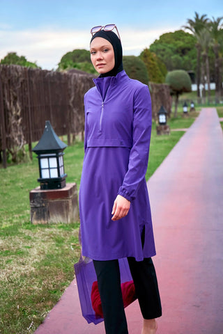 Woven Purple Burkini Modest Swimwear M2409 - By Baano