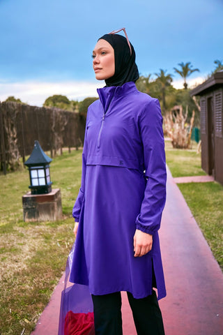 Woven Purple Burkini Modest Swimwear M2409 - By Baano