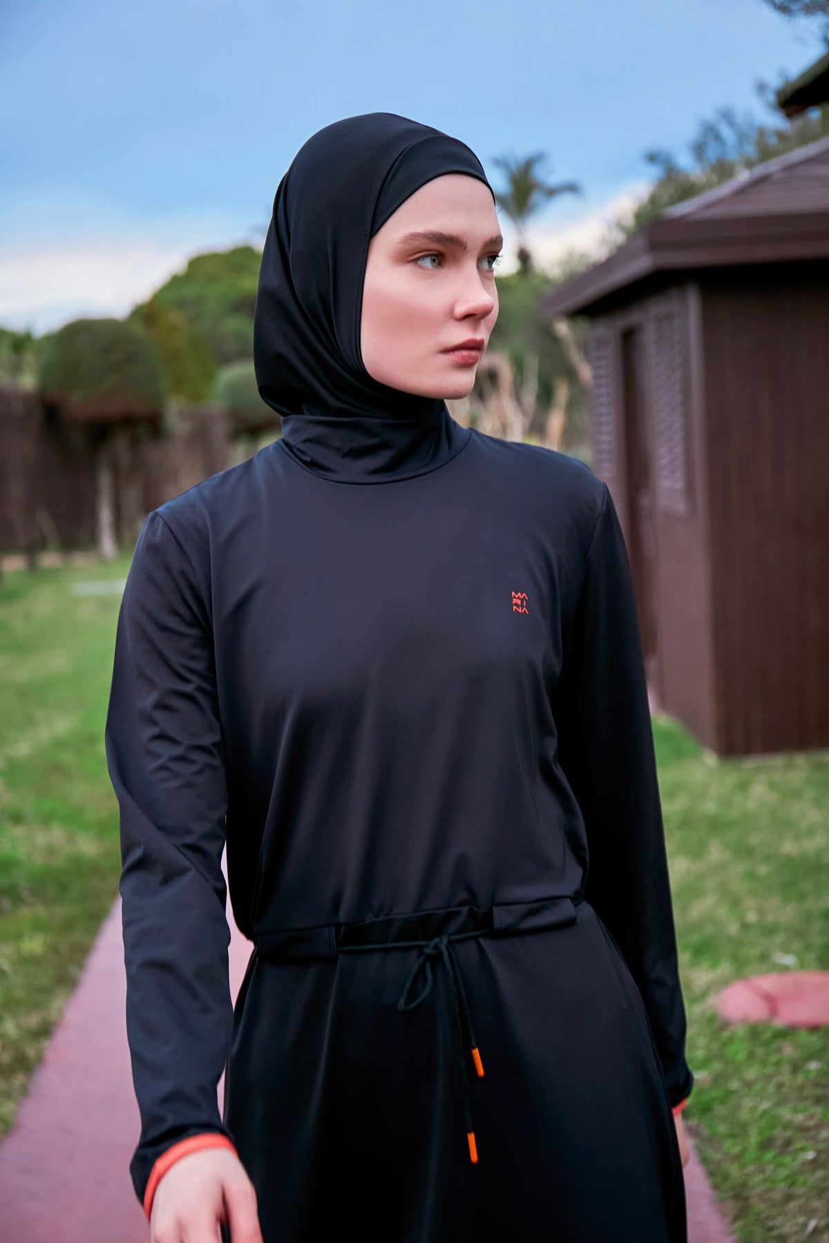 Lycra Black Burkini Modest Swimwear M2478 - By Baano