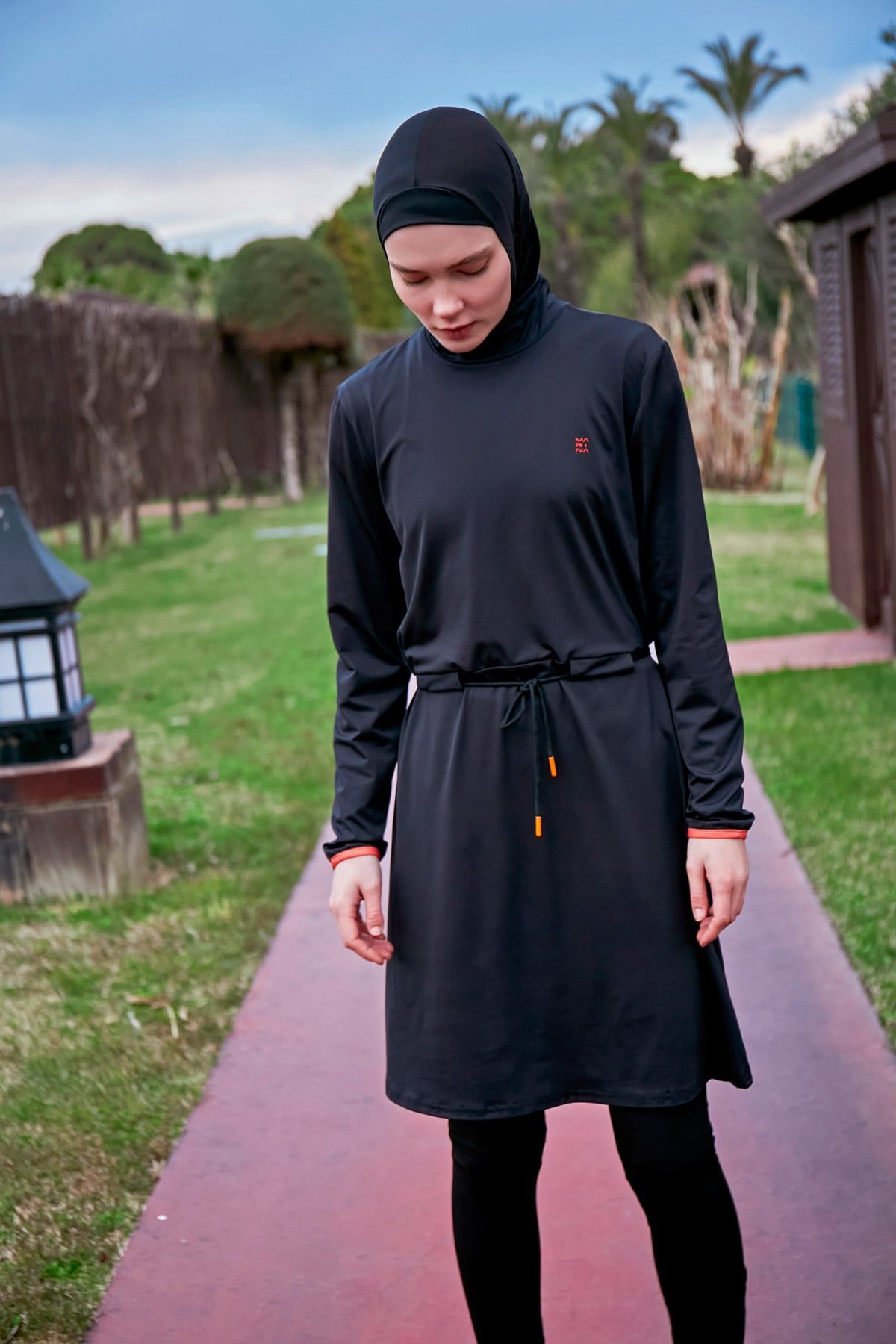 Lycra Black Burkini Modest Swimwear M2478 - By Baano