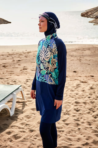 Lycra Navy Burkini Modest Swimwear M2490 - By Baano