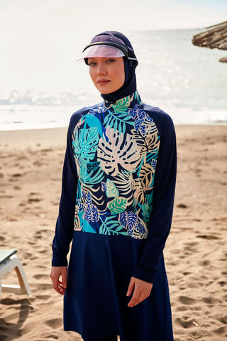 Lycra Navy Burkini Modest Swimwear M2490 - By Baano