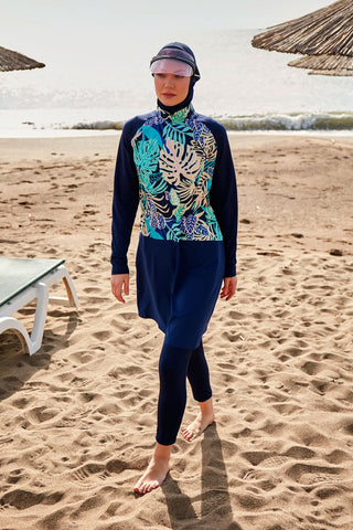 Lycra Navy Burkini Modest Swimwear M2490 - By Baano