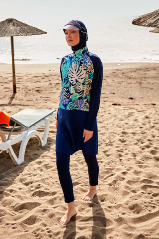 Lycra Navy Burkini Modest Swimwear M2490 - By Baano