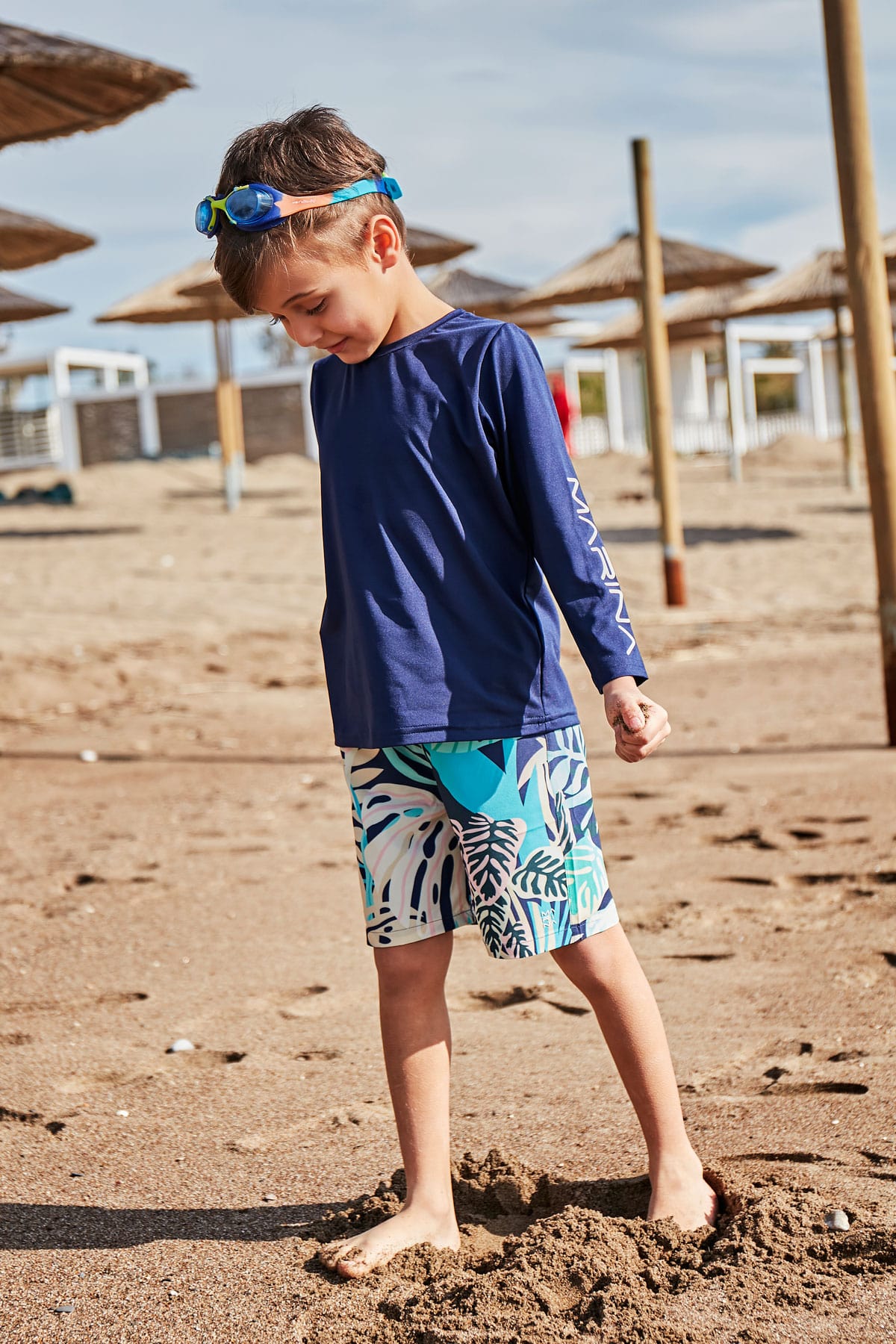 Woven Navy Boys Shorts B2431 Marina Modest