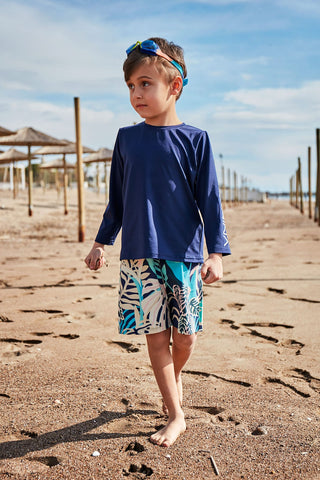 Woven Navy Boys Shorts B2431 - By Baano