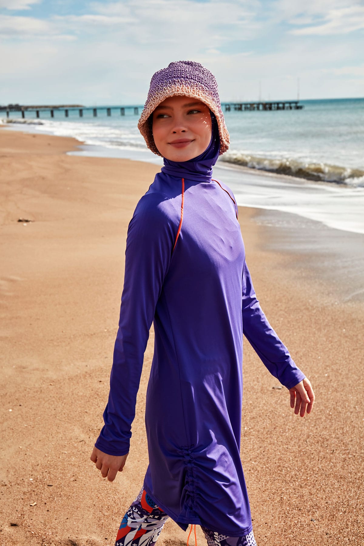 Lycra Purple Burkini Modest Swimwear M2494 - By Baano