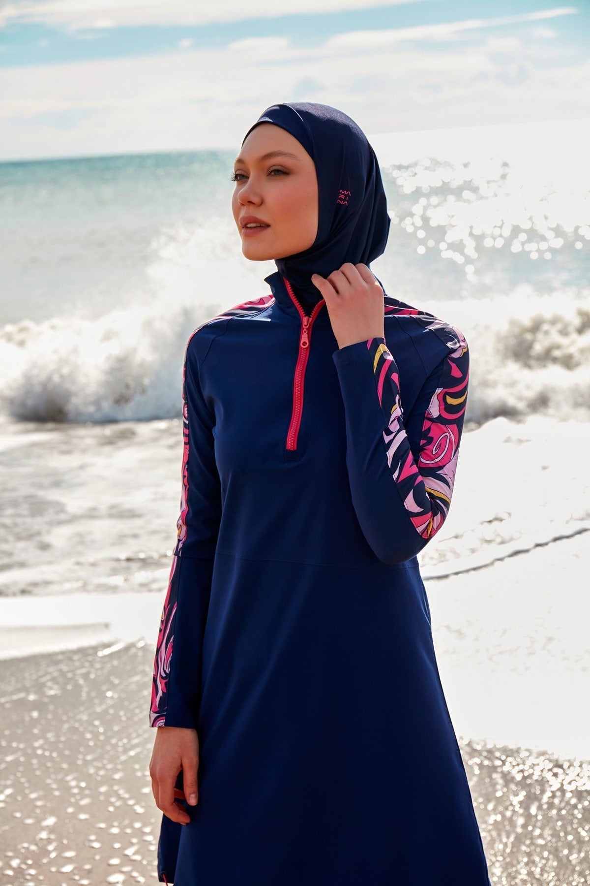 Woven Navy Burkini Modest Swimwear M2489 Marina Modest