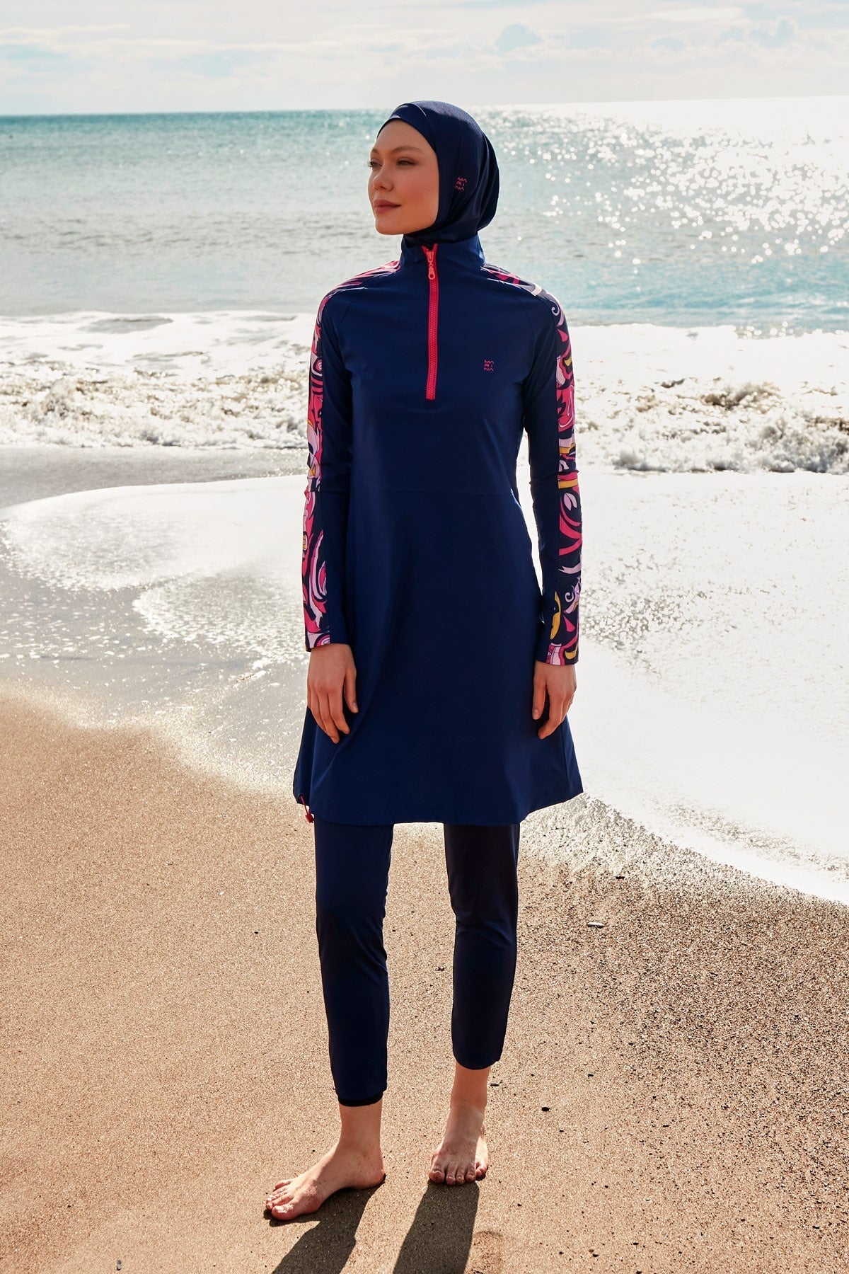 Woven Navy Burkini Modest Swimwear M2489 Marina Modest