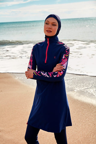 Woven Navy Burkini Modest Swimwear M2489 - By Baano