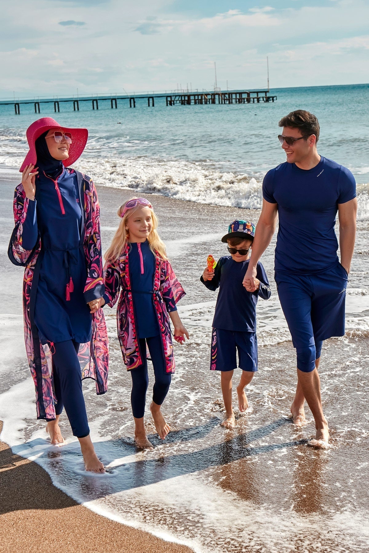 Woven Navy Burkini Modest Swimwear M2489 Marina Modest