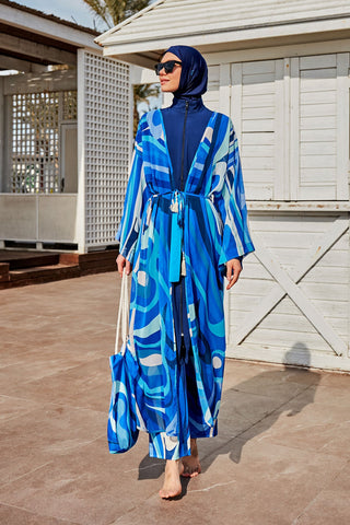 Woven Navy Burkini Modest Swimwear M2428 - By Baano