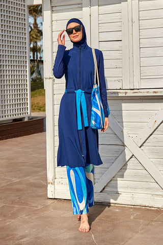 Woven Navy Burkini Modest Swimwear M2428 - By Baano