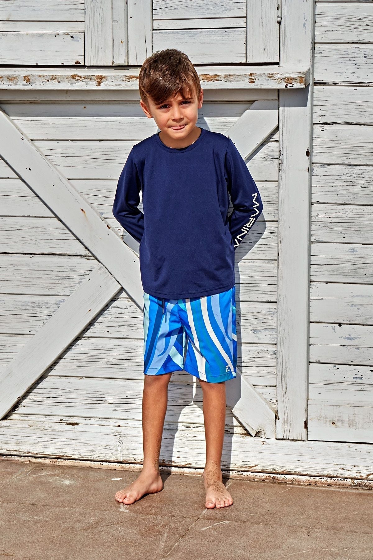 Woven Navy Boys Shorts B2435 Marina Modest