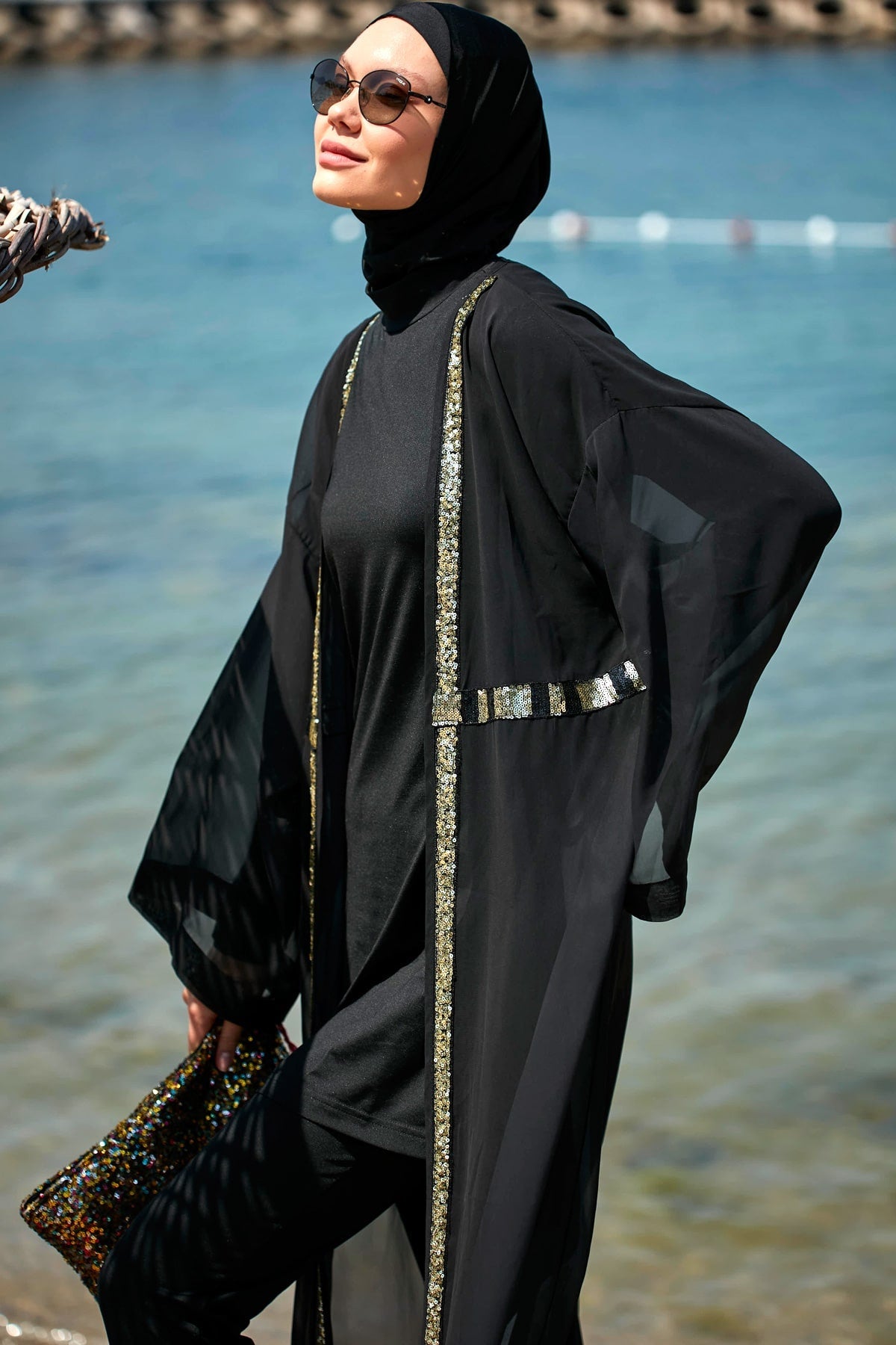 Black Pareo Kimono P2346 - By Baano