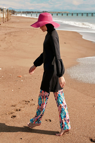 Lycra Black Burkini Modest Swimwear M2491 - By Baano