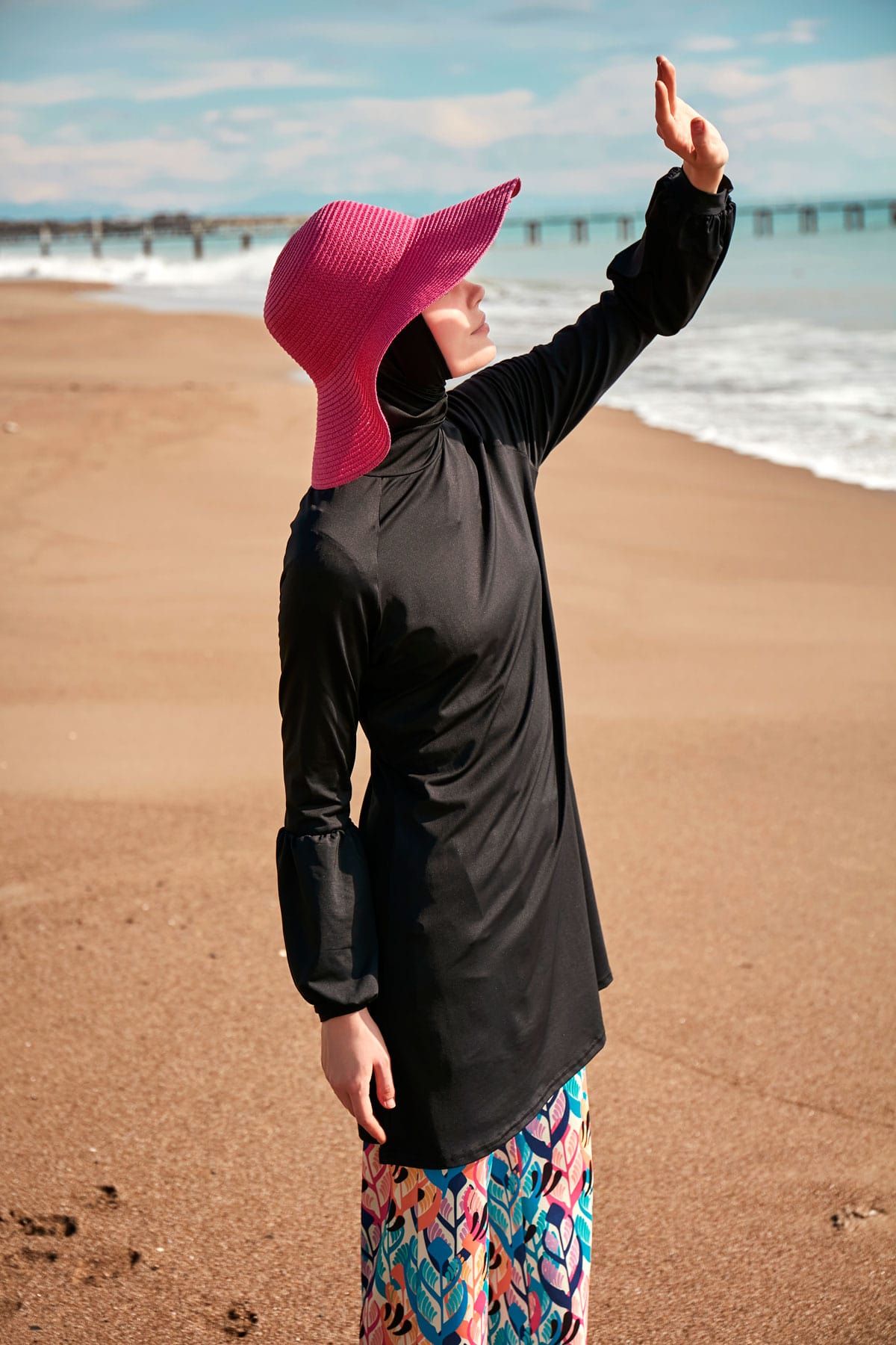 Lycra Black Burkini Modest Swimwear M2491 - By Baano