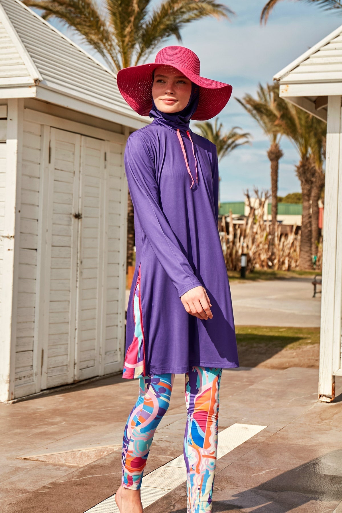 Lycra Purple Burkini Modest Swimwear M2496 - By Baano