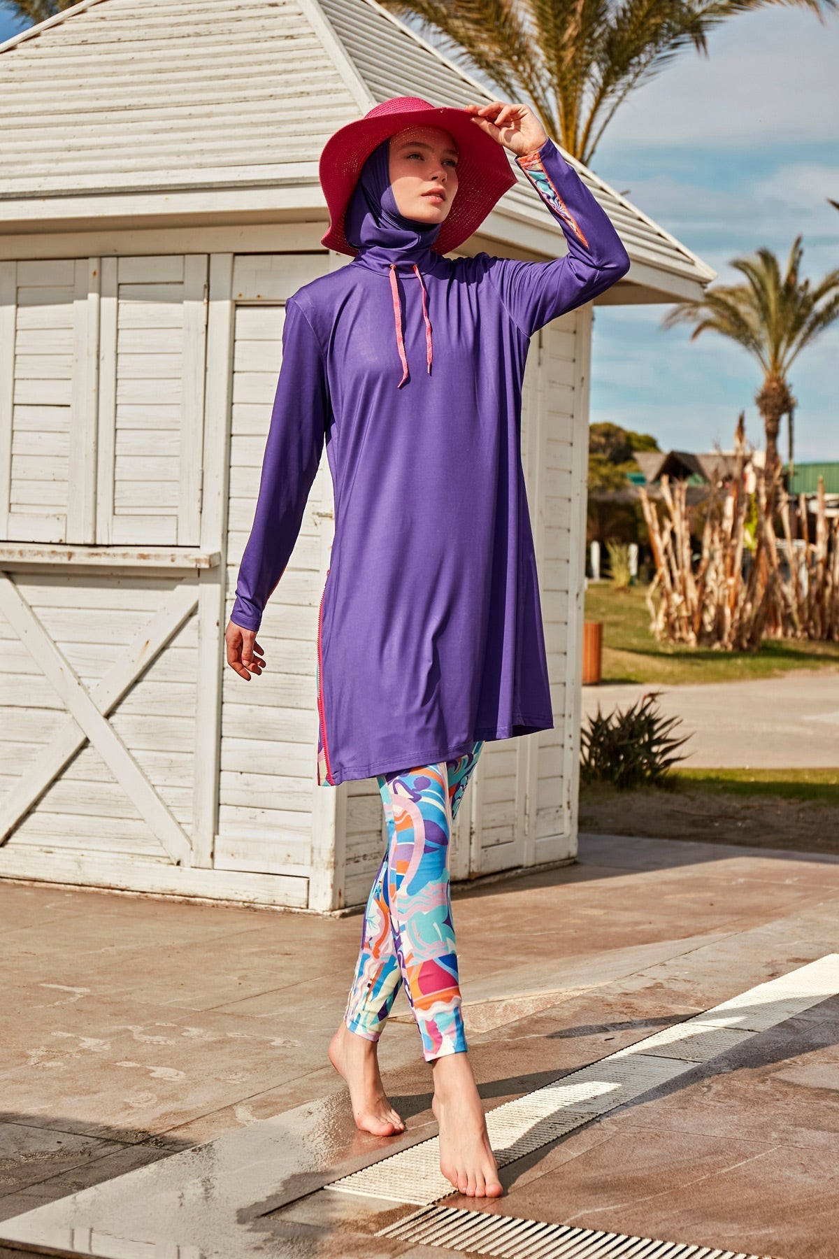 Lycra Purple Burkini Modest Swimwear M2496 - By Baano