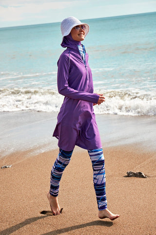 Woven Purple Burkini Modest Swimwear M2492 - By Baano