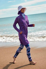 Woven Purple Burkini Modest Swimwear M2492 Marina Modest