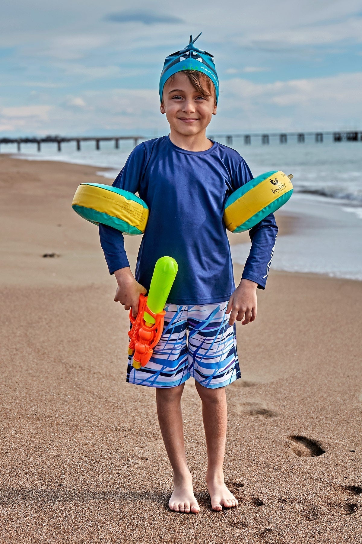Woven Navy Boys Shorts B2430 Marina Modest