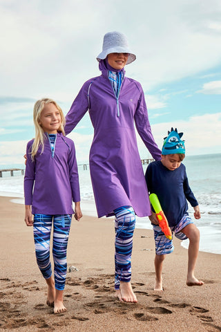 Woven Purple Burkini Modest Swimwear M2492 - By Baano