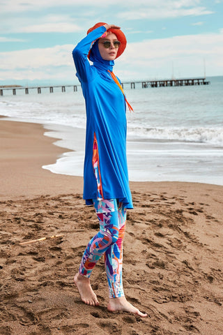 Lycra Royal Blue Burkini Modest Swimwear M2483 - By Baano