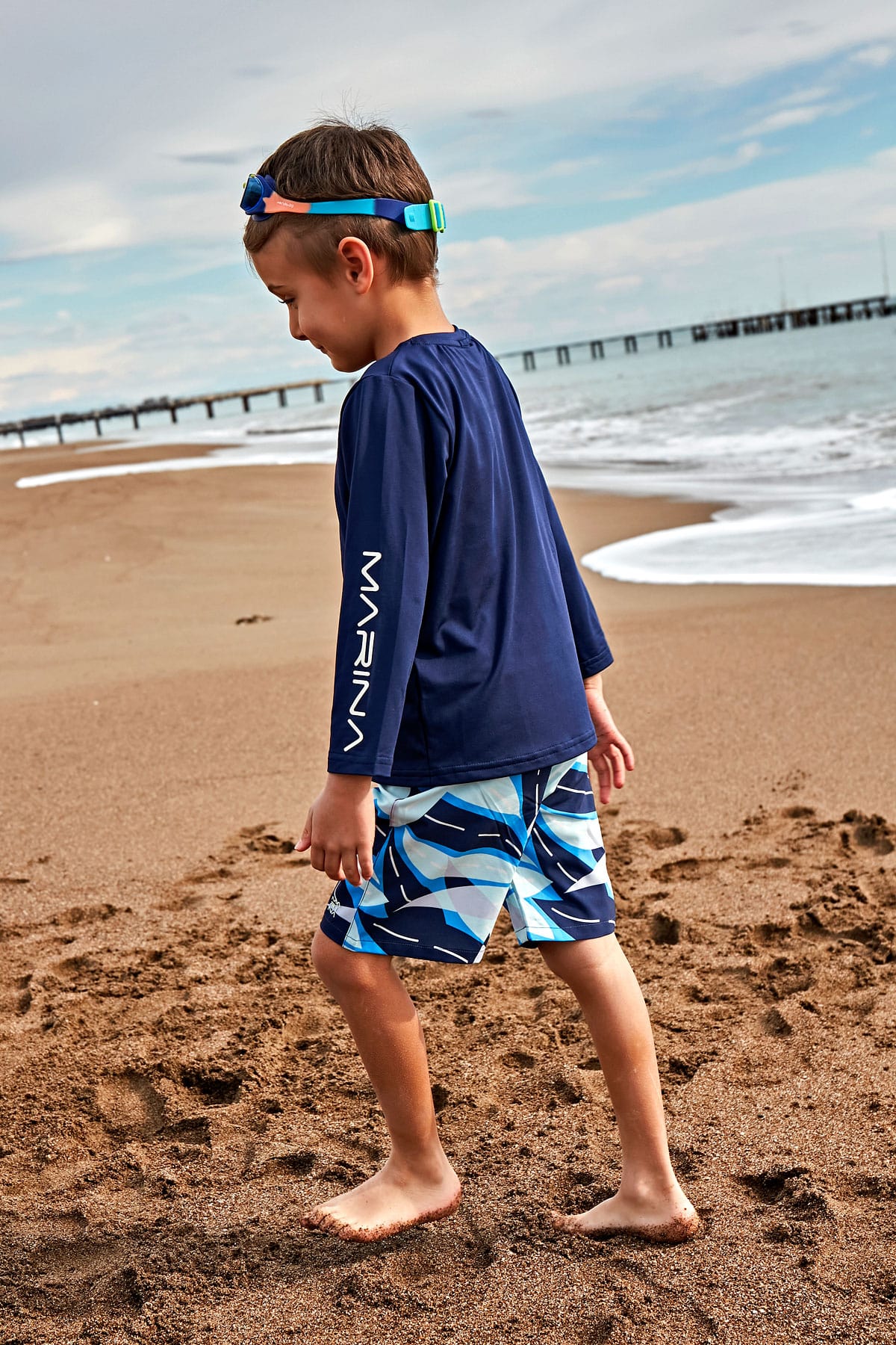 Woven Navy Boys Shorts B2436 Marina Modest