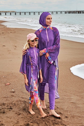Woven Purple Girls Swimwear K2408 - By Baano