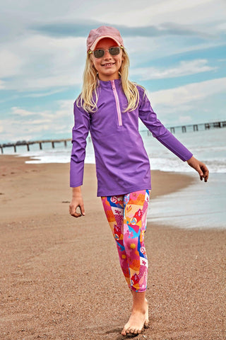 Woven Purple Girls Swimwear K2408 - By Baano