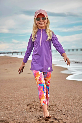 Woven Purple Girls Swimwear K2408 - By Baano