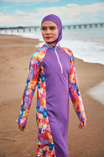 Woven Purple Burkini Modest Swimwear M2495 - By Baano